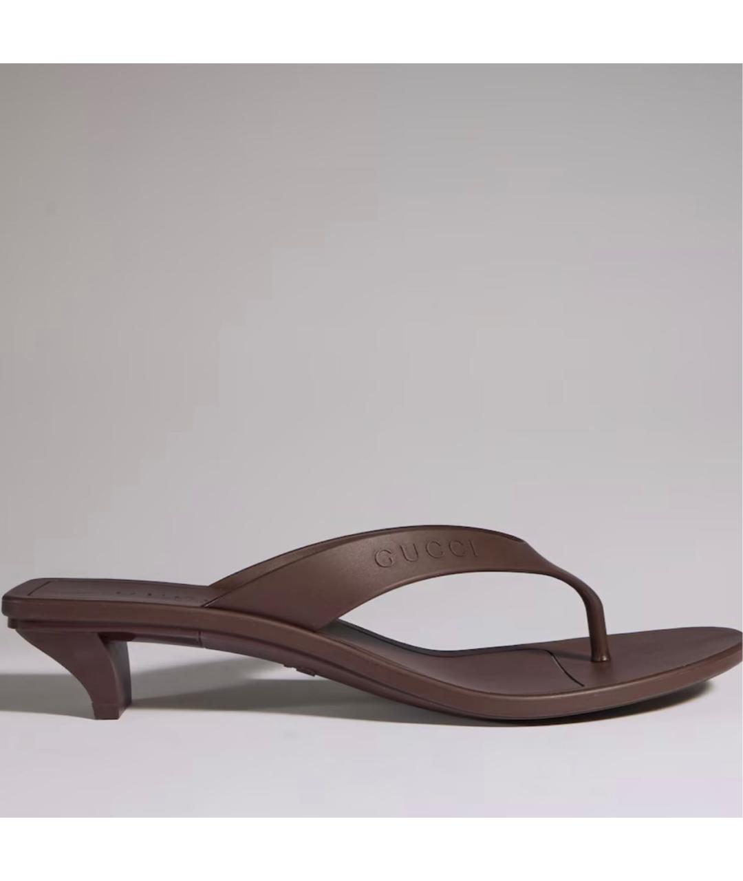 GUCCI Коричневые босоножки, фото 7