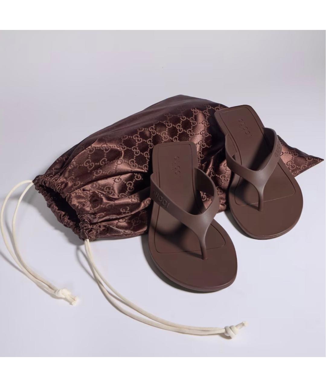 GUCCI Коричневые босоножки, фото 5