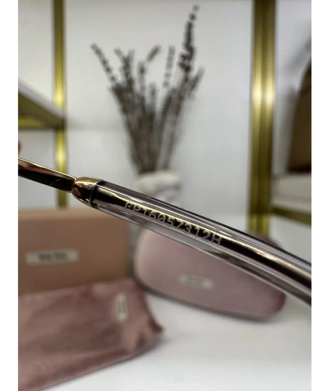 MIU MIU Золотые металлические солнцезащитные очки, фото 5