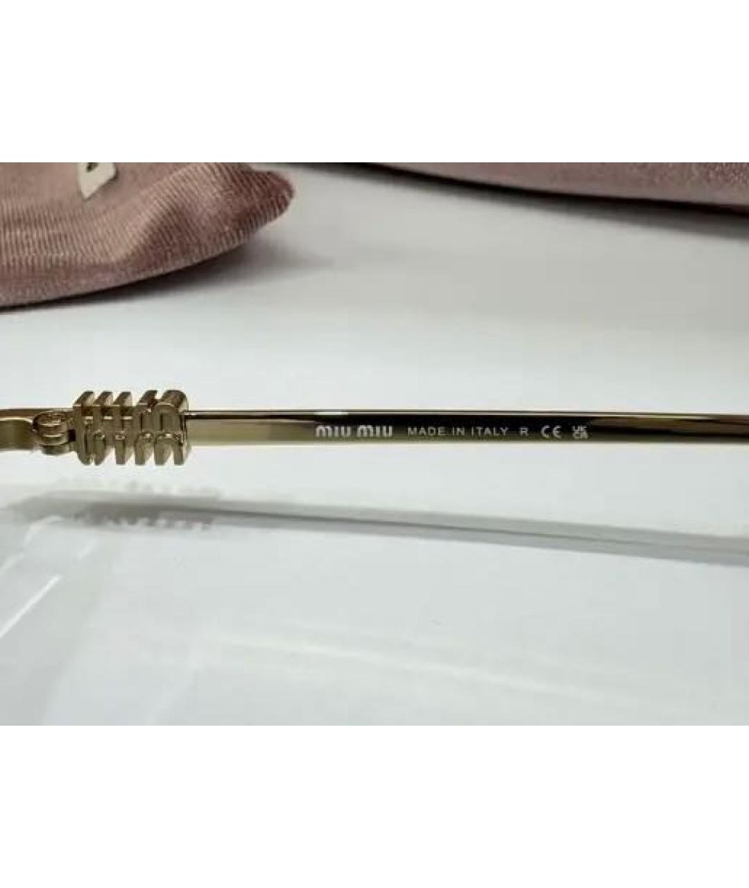 MIU MIU Золотые металлические солнцезащитные очки, фото 4