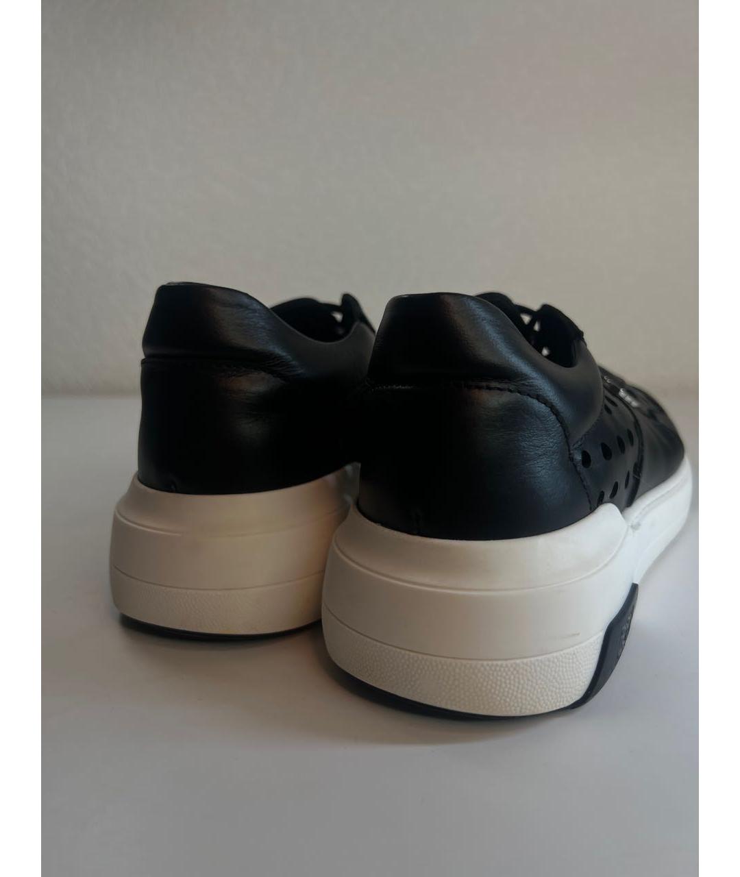 CASADEI Черные кожаные кеды, фото 4