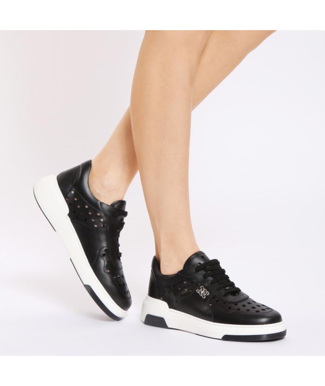 CASADEI Черные кожаные кеды, фото 5