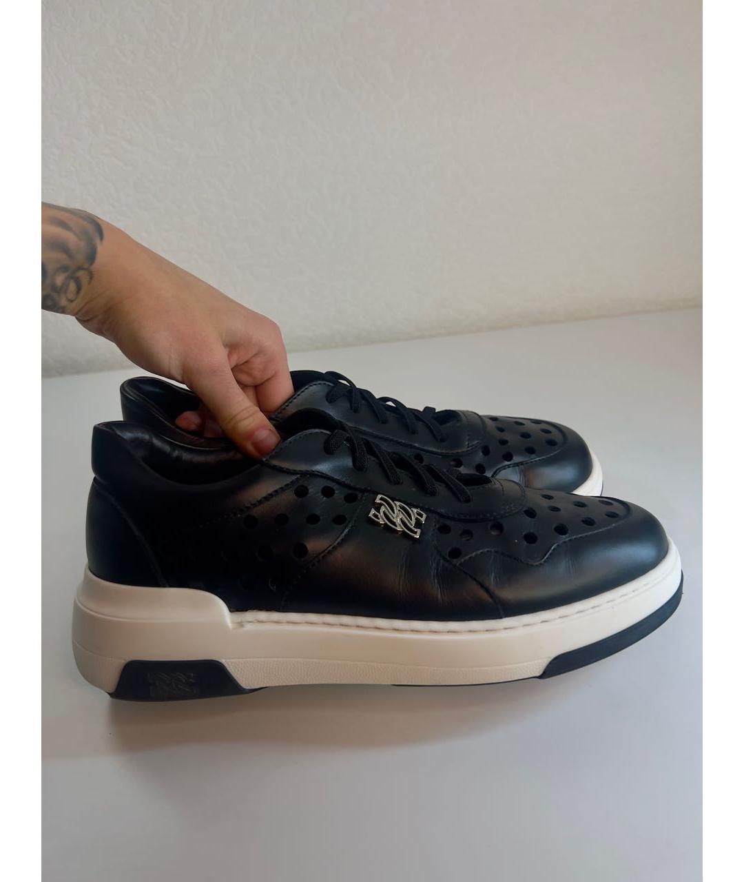 CASADEI Черные кожаные кеды, фото 2