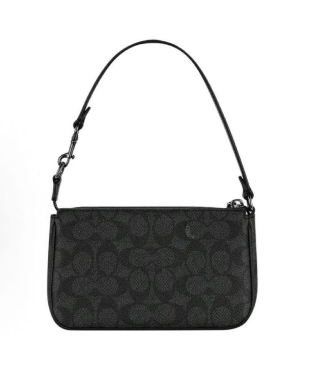 COACH Антрацитовая сумка через плечо из искусственной кожи, фото 4