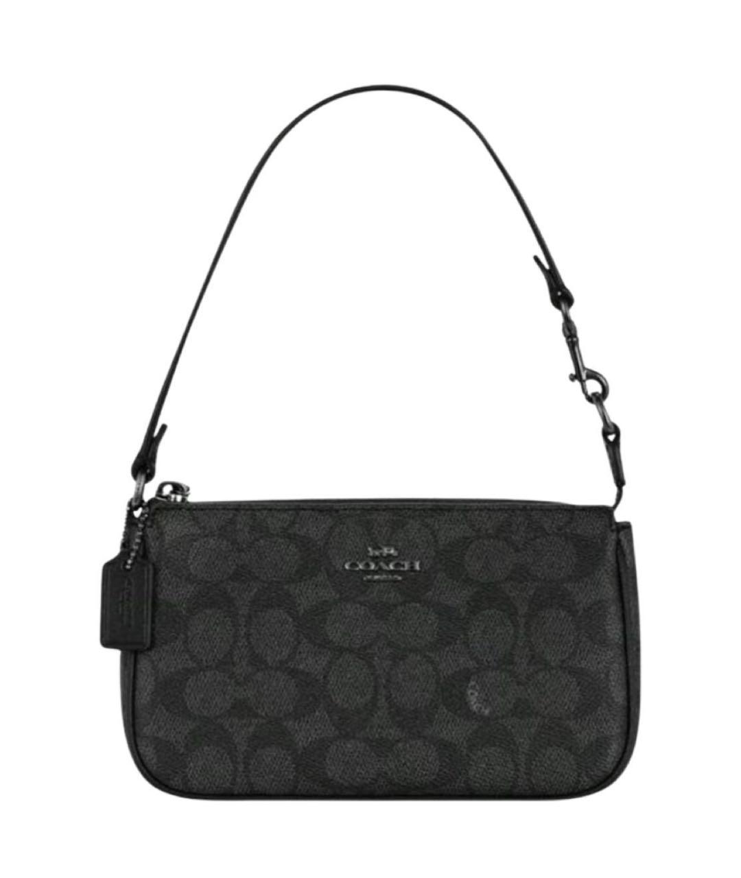 COACH Антрацитовая сумка через плечо из искусственной кожи, фото 1