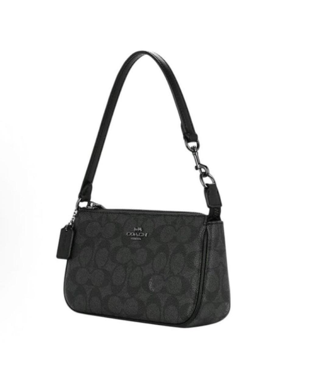 COACH Антрацитовая сумка через плечо из искусственной кожи, фото 2