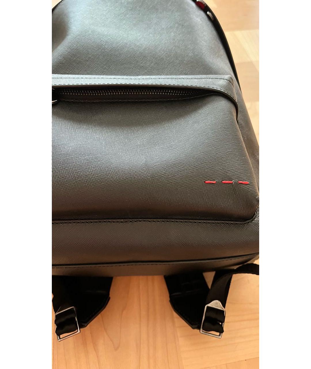 KITON Черный кожаный рюкзак, фото 2