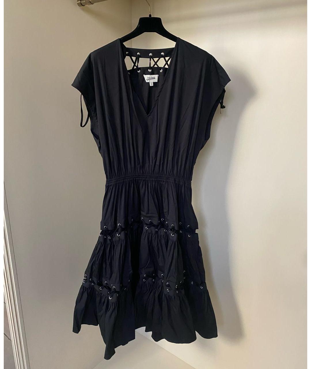 JEAN PAUL GAULTIER Черное хлопковое коктейльное платье, фото 5