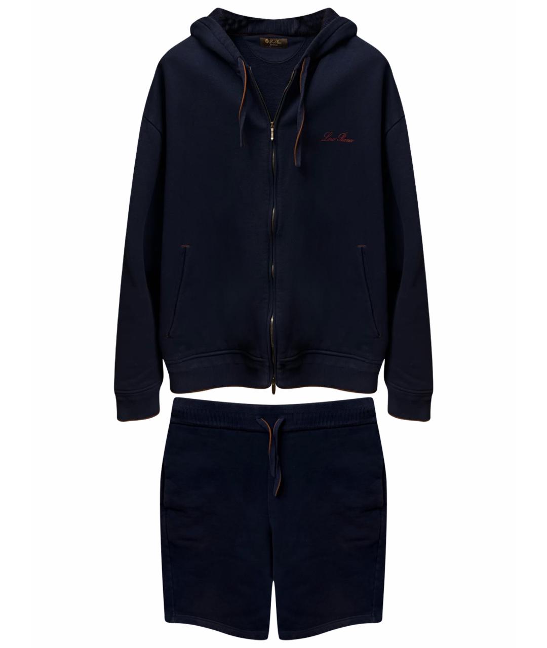 LORO PIANA Синий хлопковый спортивный костюм, фото 1