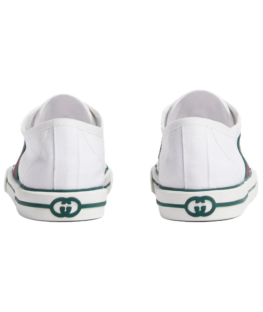 GUCCI Белые текстильные кроссовки, фото 4