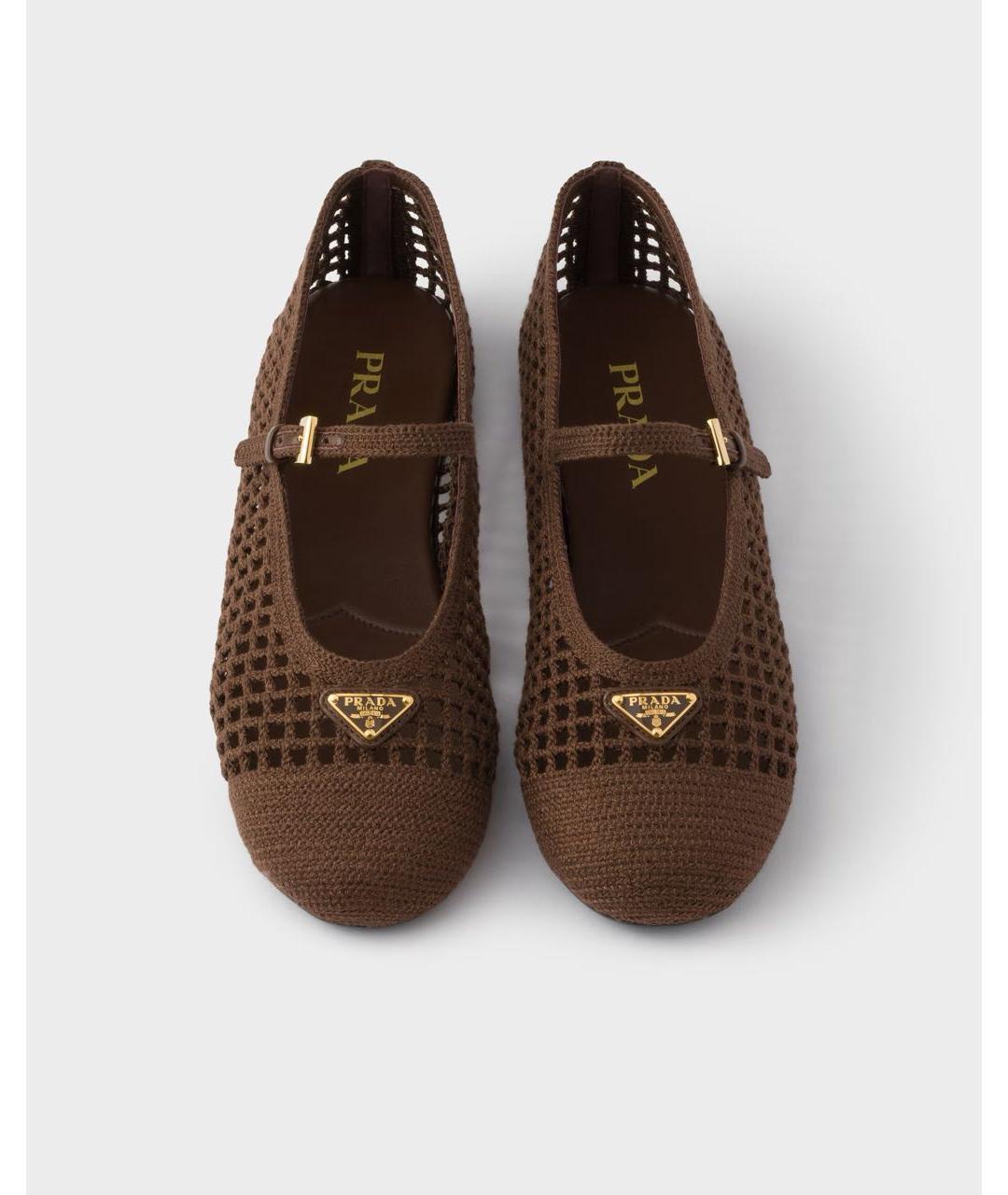PRADA Коричневые балетки, фото 2
