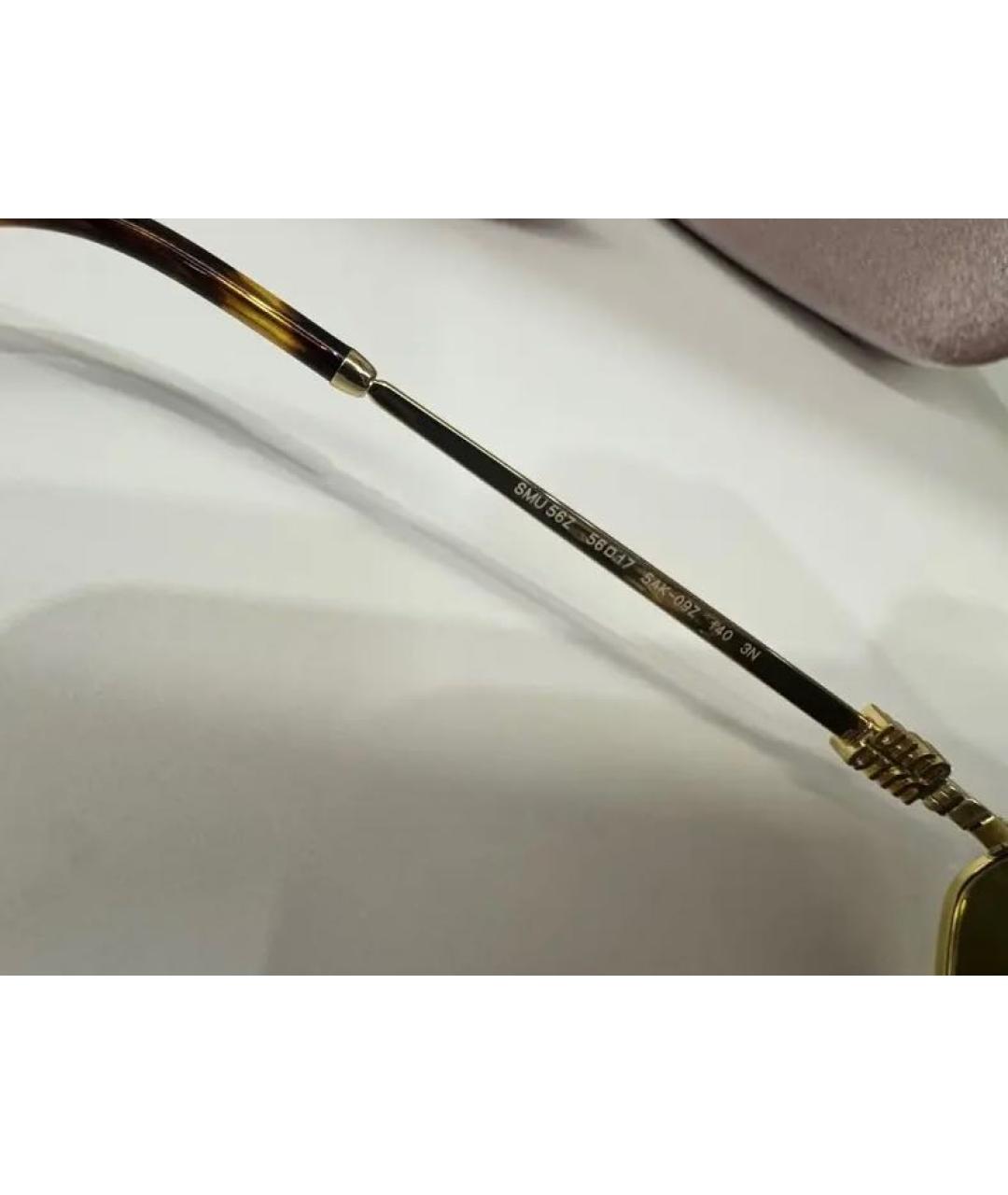 MIU MIU Зеленые металлические солнцезащитные очки, фото 3