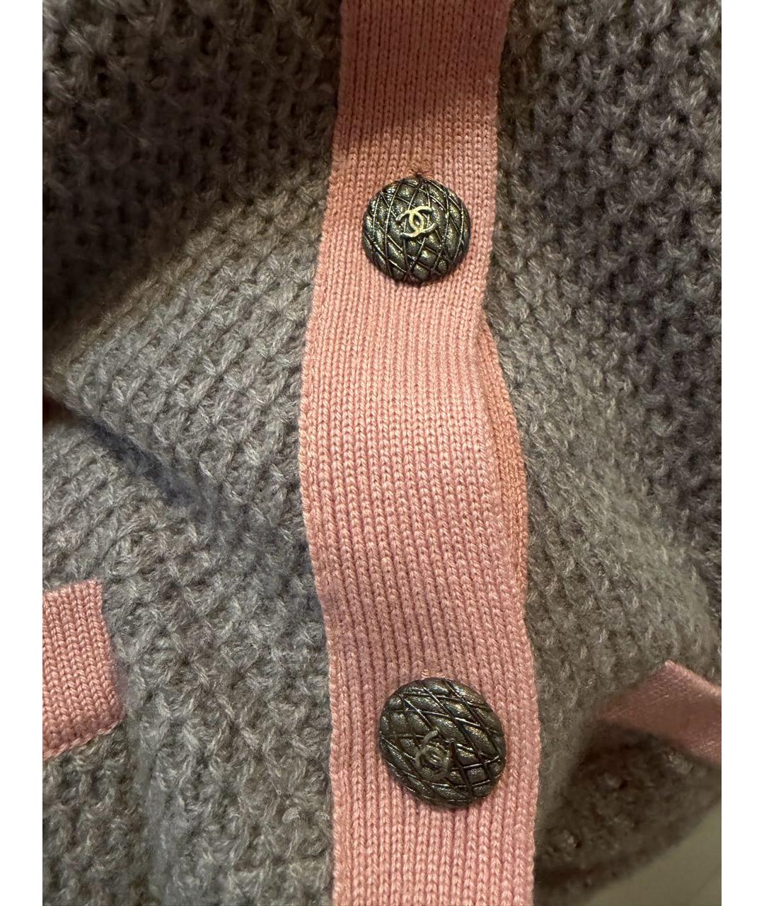 CHANEL Серый кашемировый кардиган, фото 3
