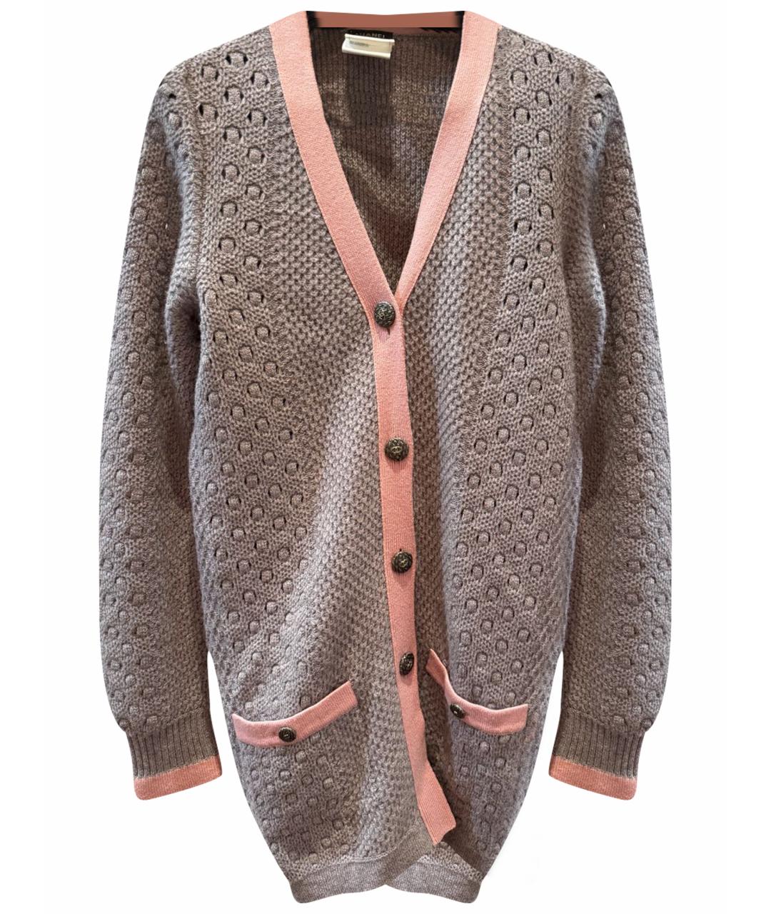 CHANEL Серый кашемировый кардиган, фото 1