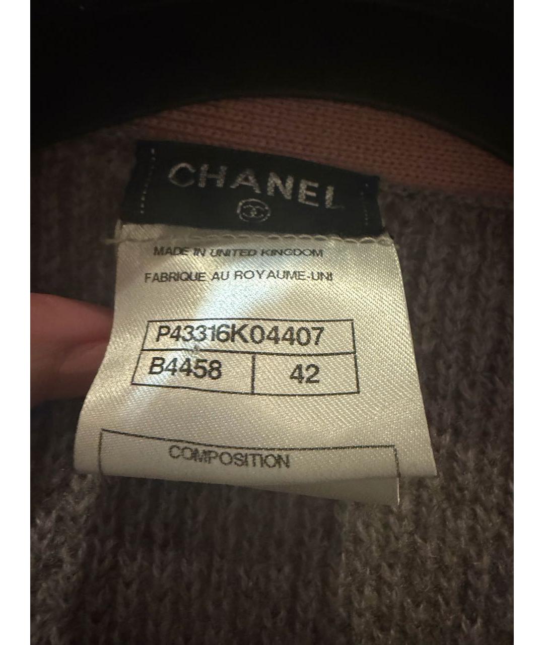 CHANEL Серый кашемировый кардиган, фото 4