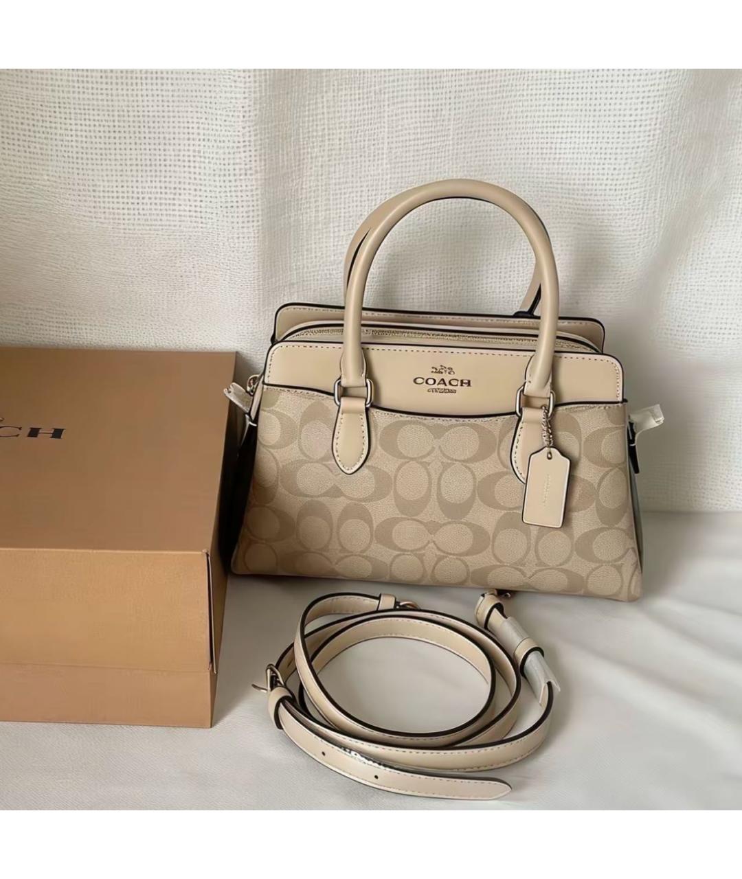 COACH Бежевая сумка тоут, фото 3