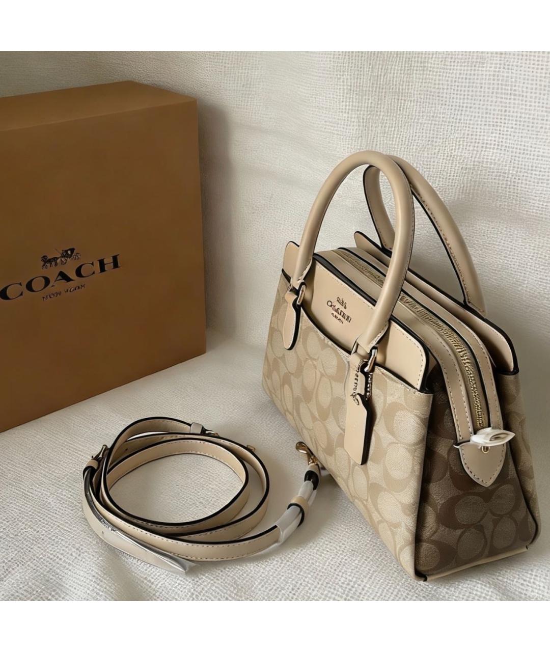 COACH Бежевая сумка тоут, фото 4