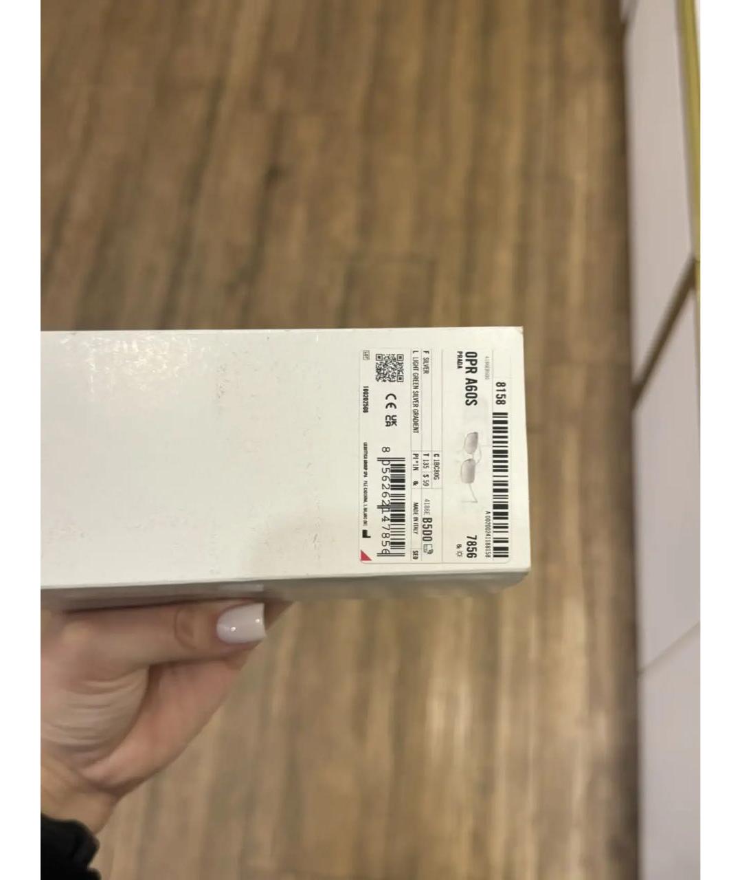 PRADA Серебряные металлические солнцезащитные очки, фото 2