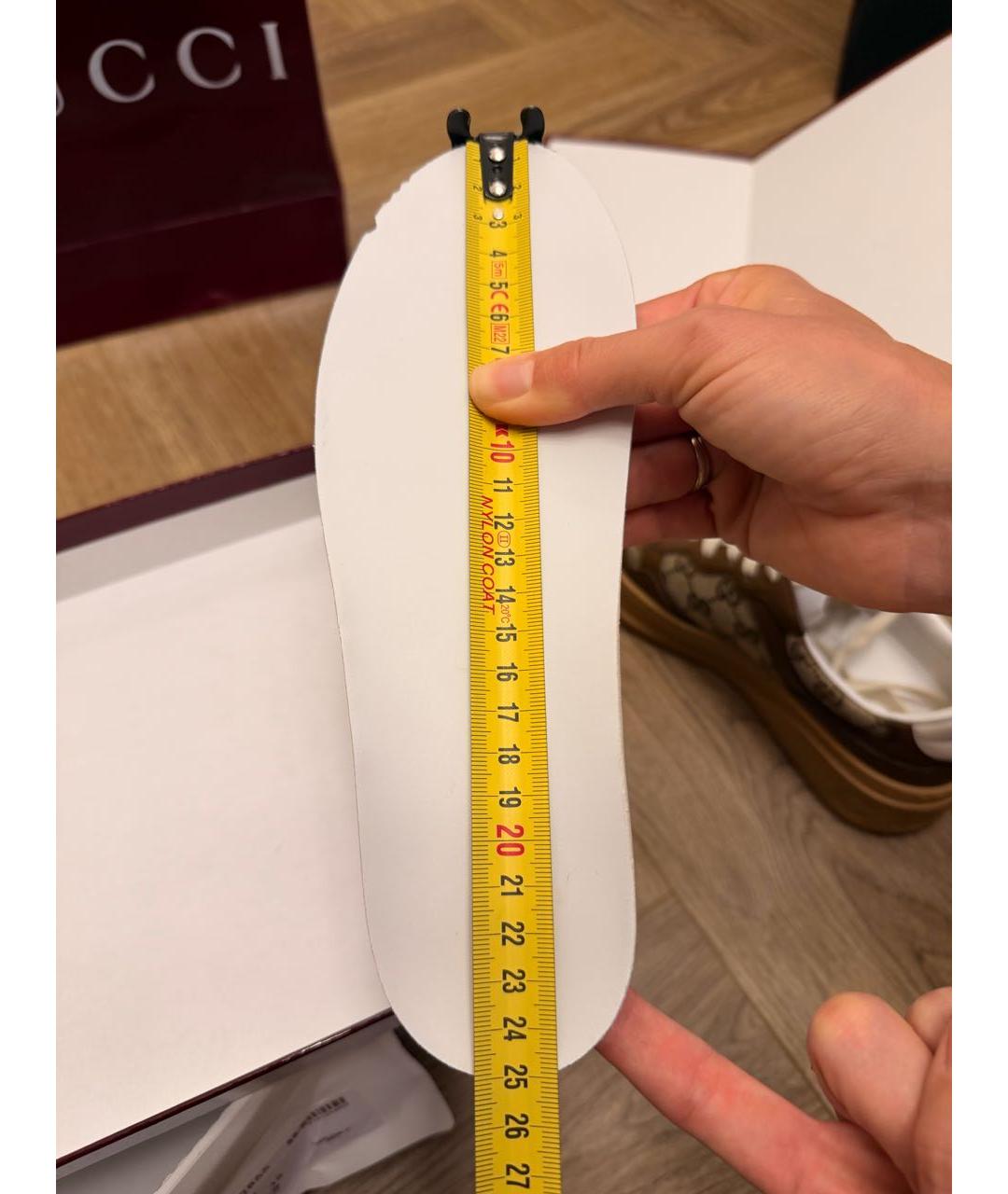 GUCCI Коричневые кожаные кеды, фото 6