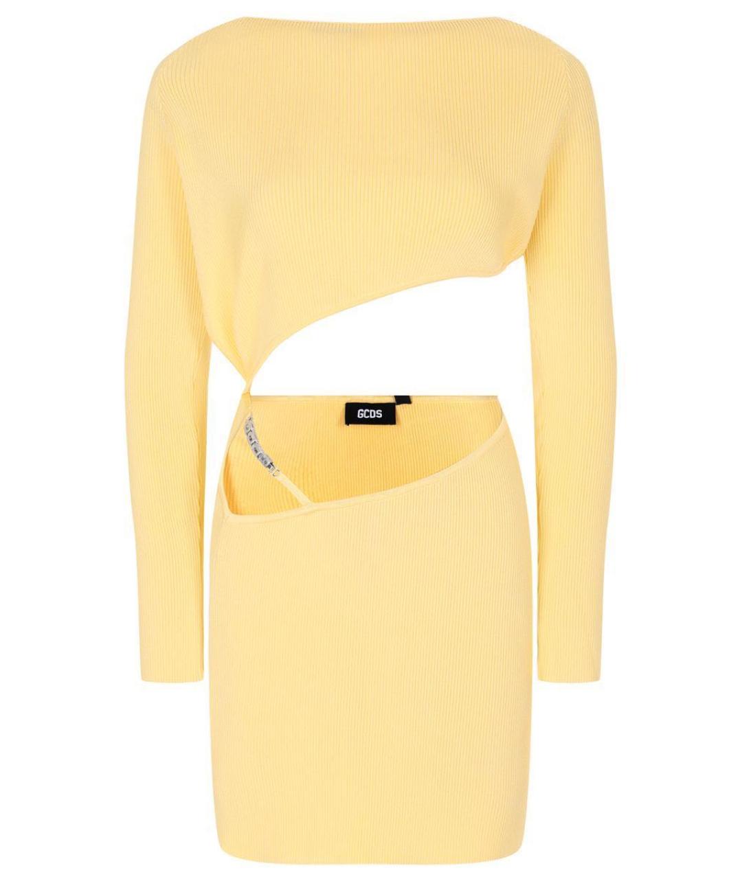 GCDS Желтое вискозное повседневное платье, фото 1