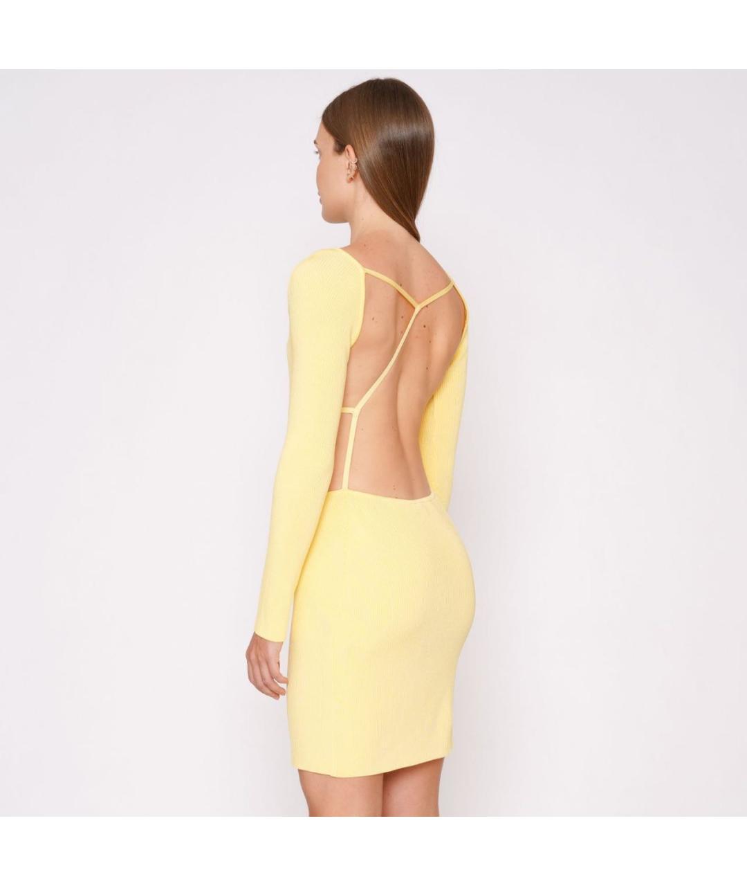 GCDS Желтое вискозное повседневное платье, фото 2