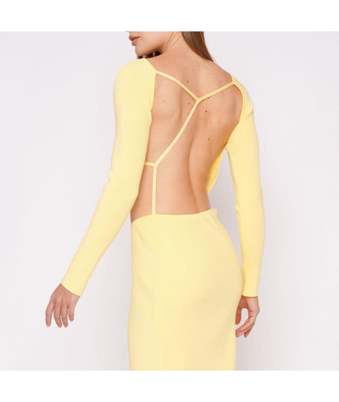 GCDS Желтое вискозное повседневное платье, фото 4