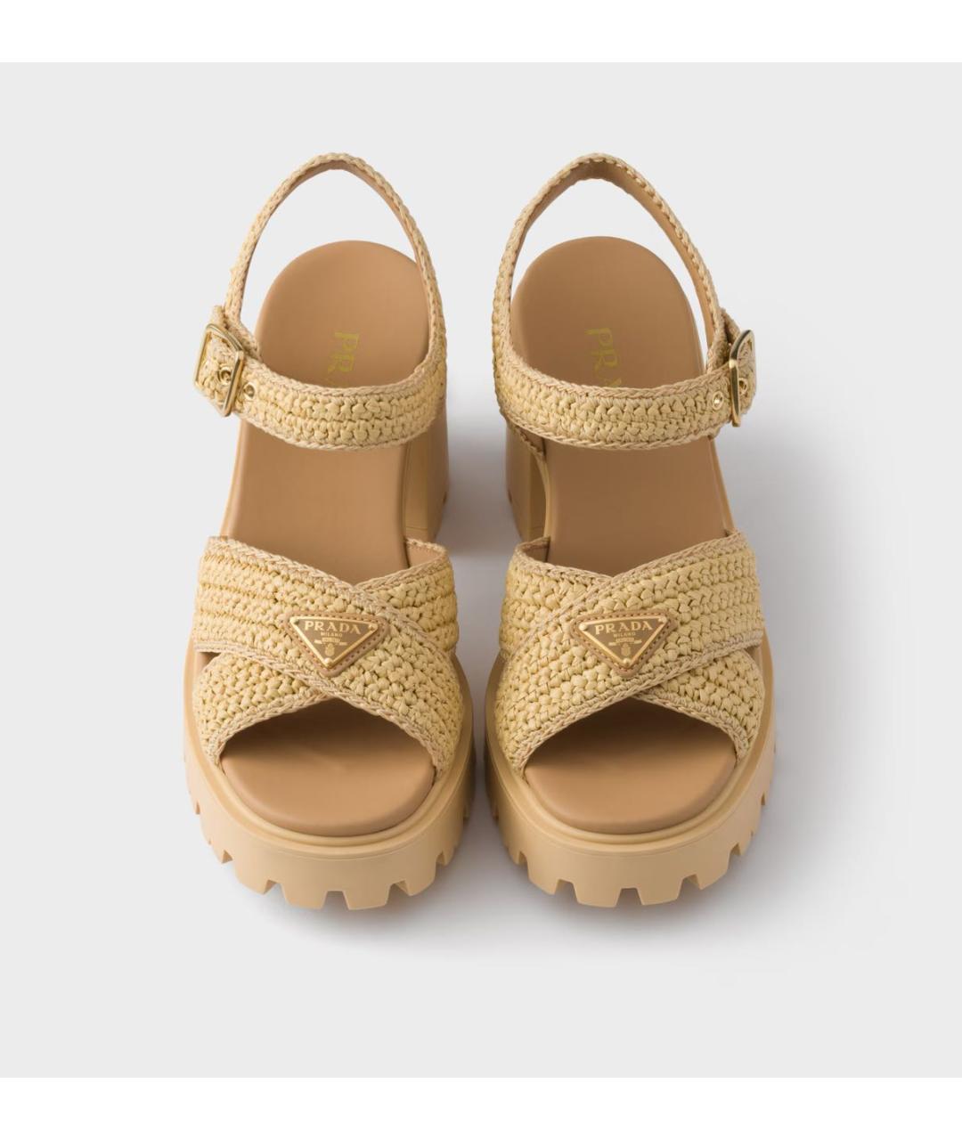 PRADA Бежевые босоножки, фото 3