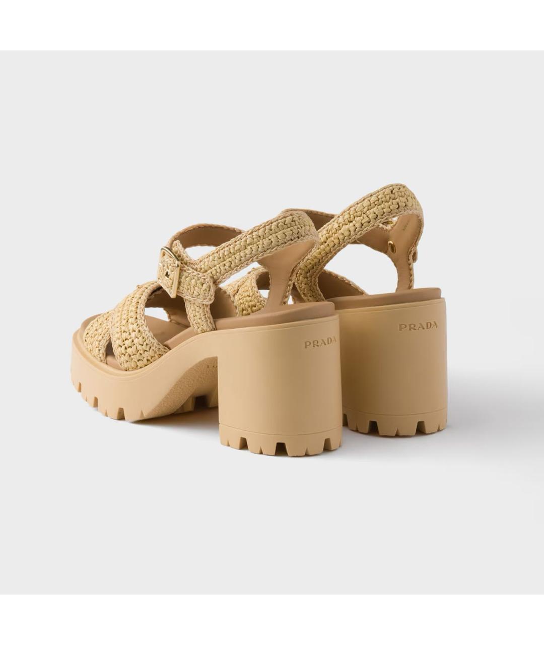 PRADA Бежевые босоножки, фото 4