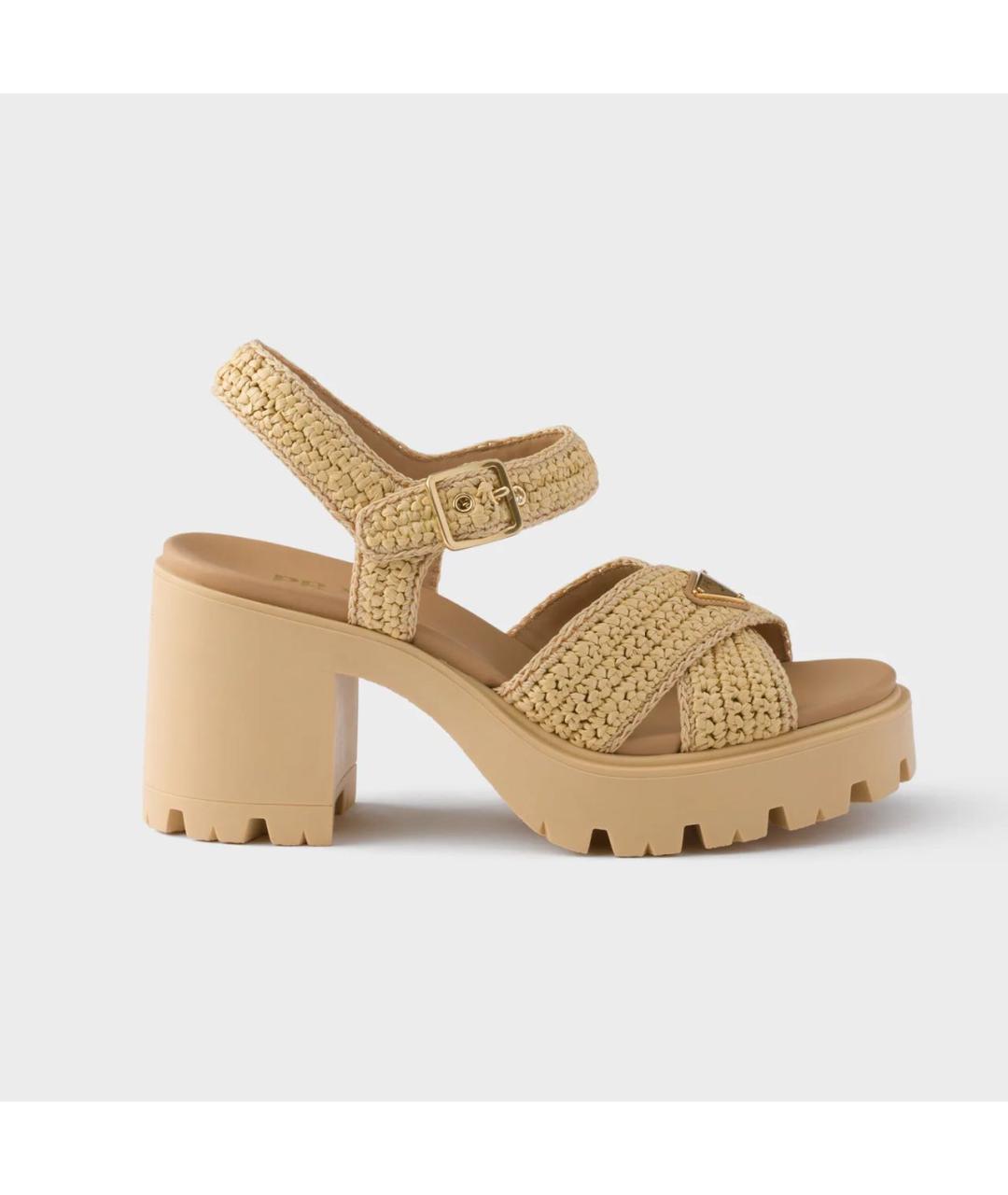 PRADA Бежевые босоножки, фото 6