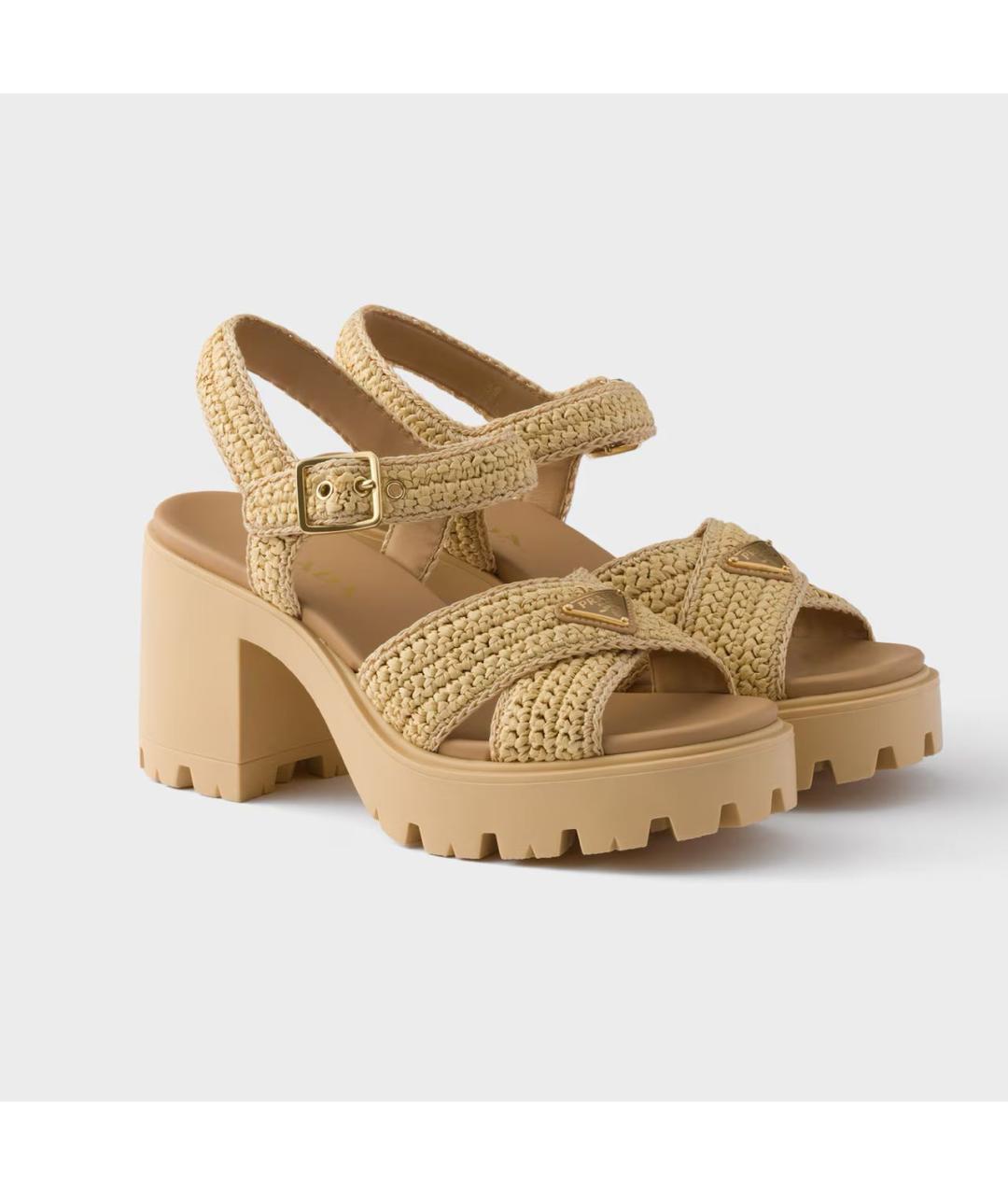 PRADA Бежевые босоножки, фото 2