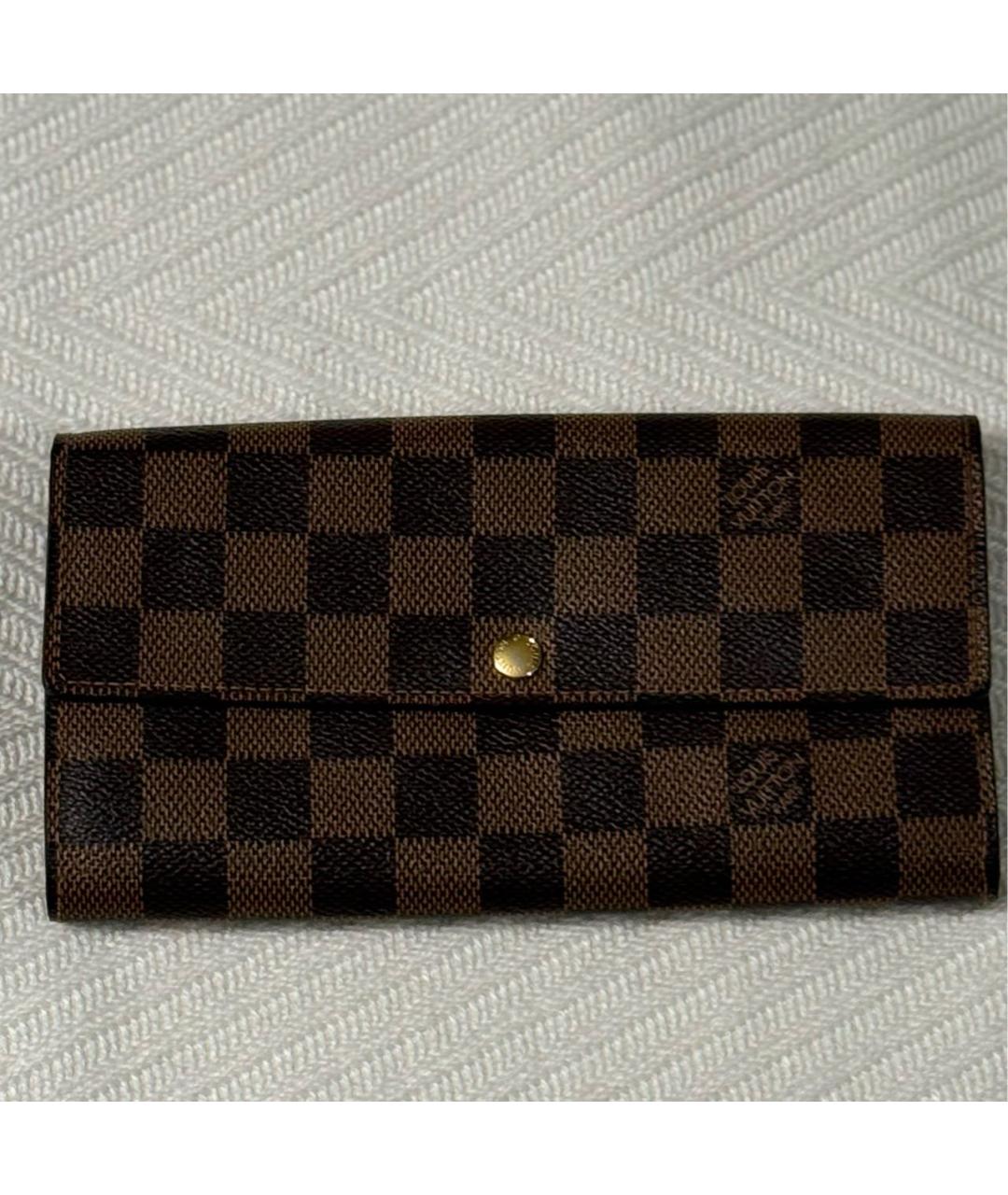 LOUIS VUITTON Коричневый кошелек, фото 9