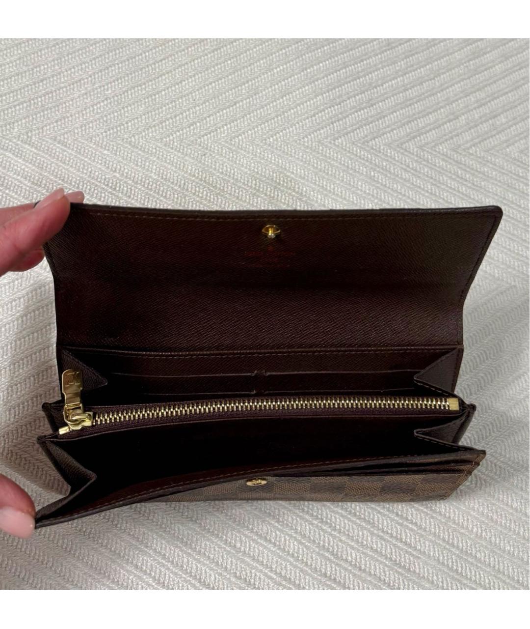 LOUIS VUITTON Коричневый кошелек, фото 6