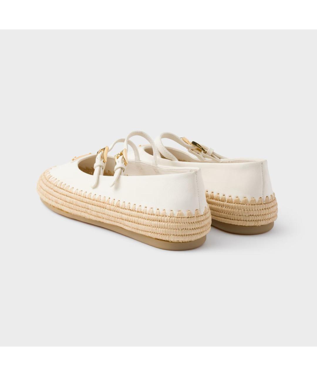 PRADA Белые кожаные балетки, фото 4