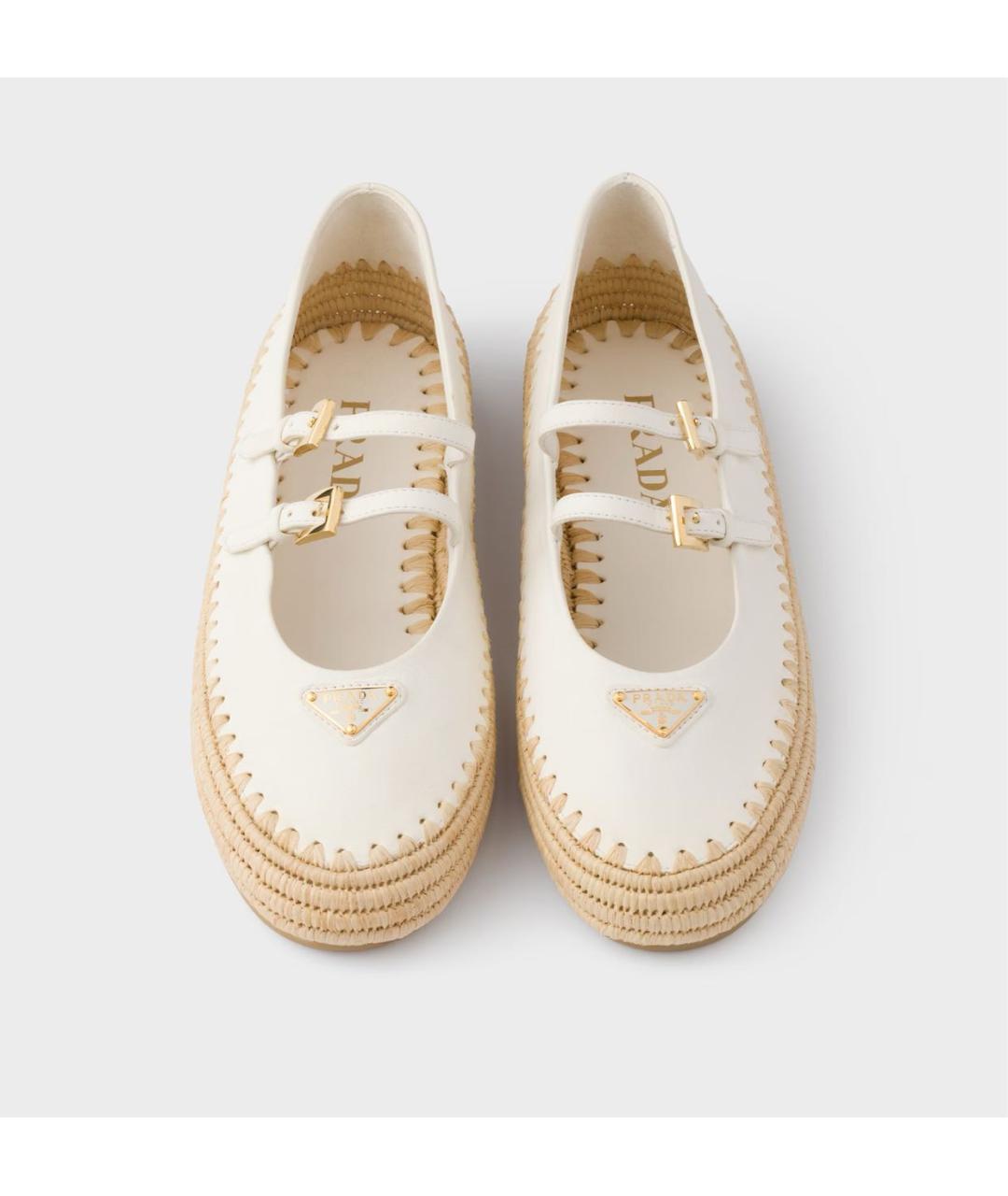 PRADA Белые кожаные балетки, фото 3