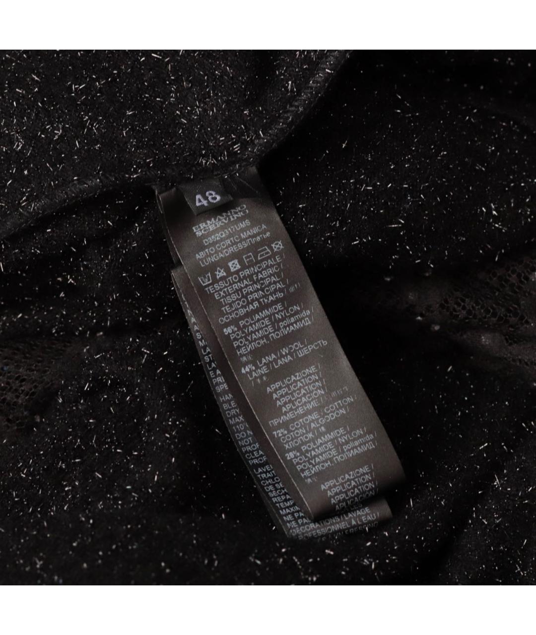 ERMANNO SCERVINO Черное шерстяное коктейльное платье, фото 8