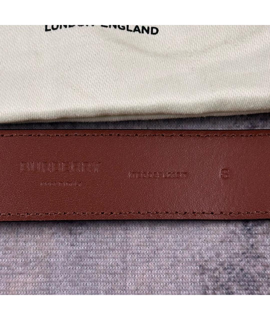 BURBERRY Коричневый кожаный ремень, фото 4