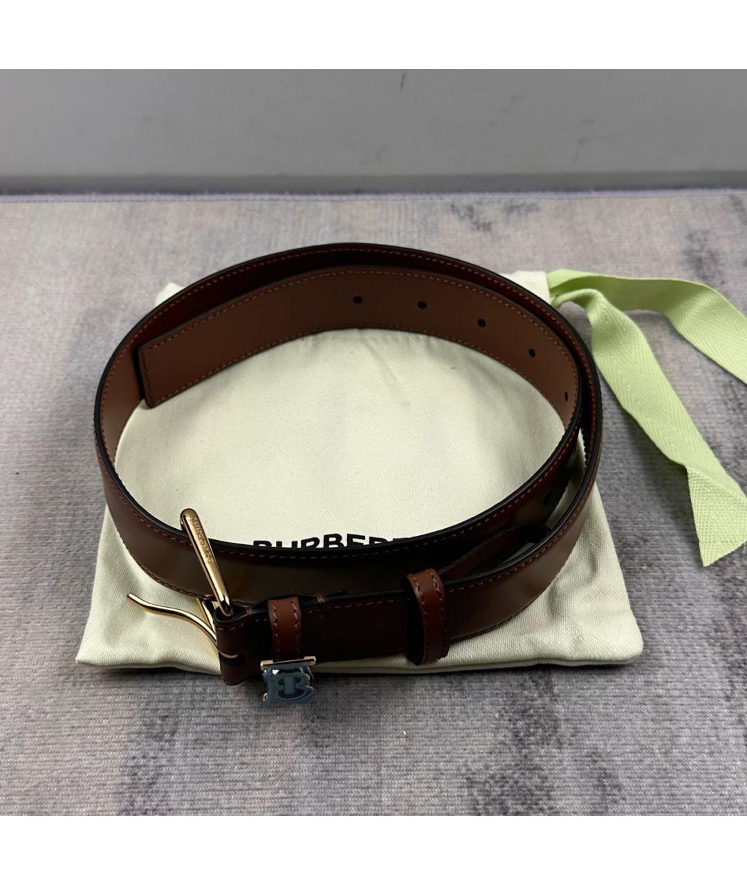 BURBERRY Коричневый кожаный ремень, фото 5