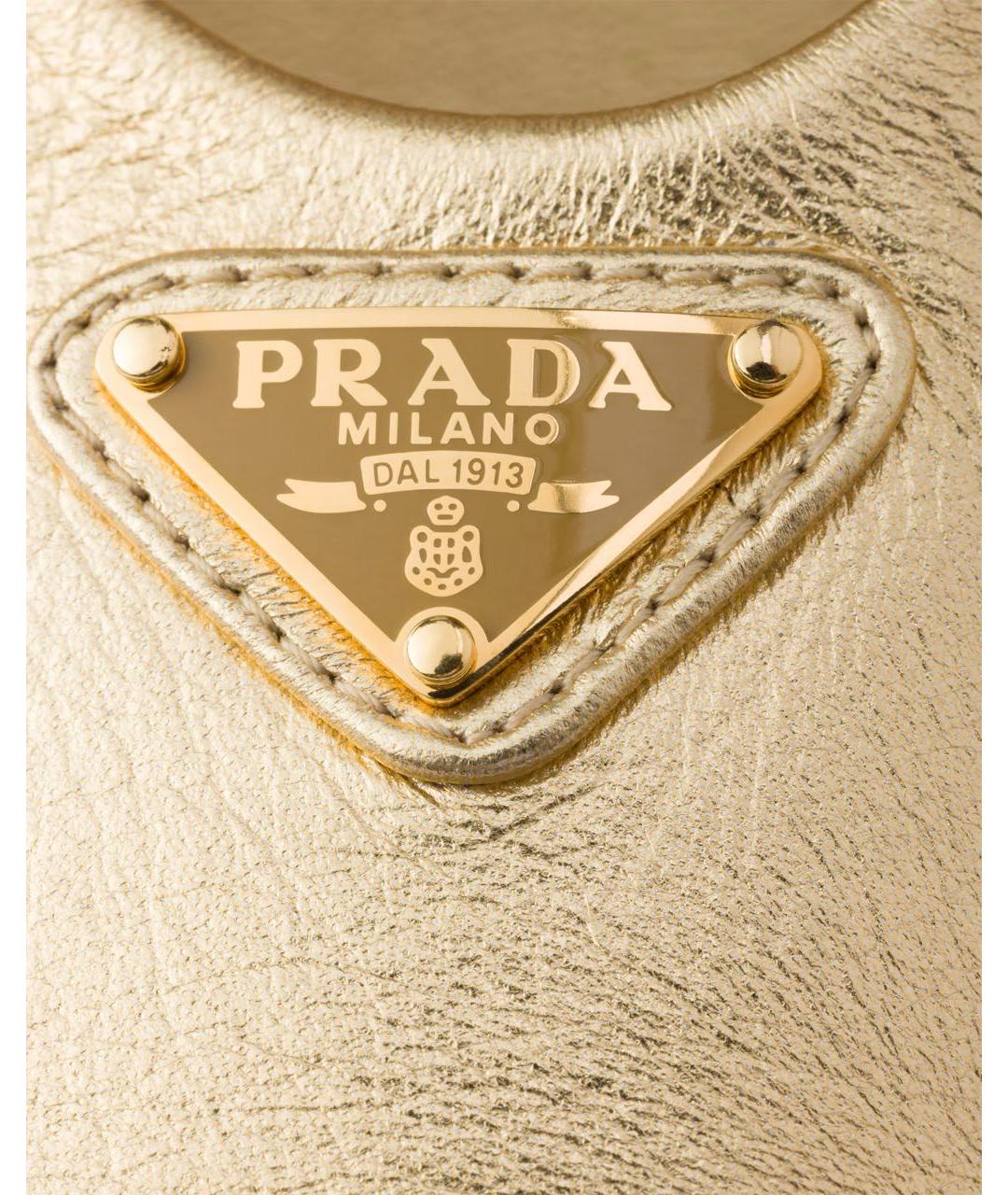 PRADA Золотые кожаные балетки, фото 5