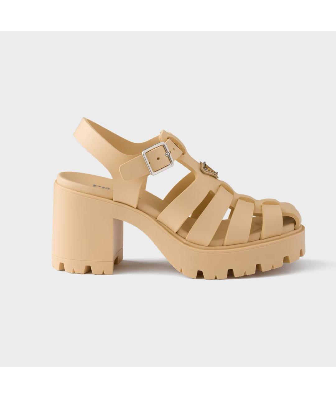 PRADA Бежевые босоножки, фото 5