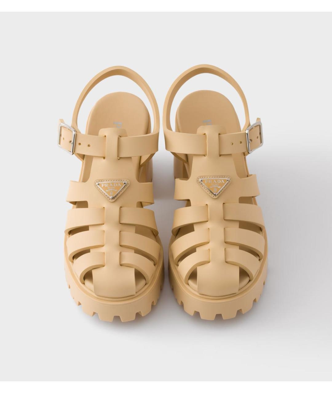 PRADA Бежевые босоножки, фото 3