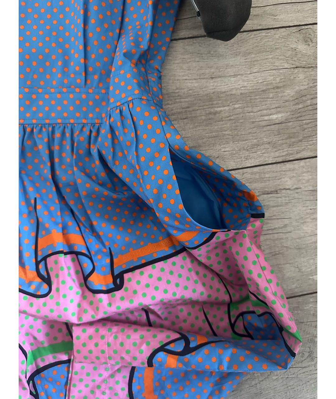 BOUTIQUE MOSCHINO Голубой хлопковый сарафан, фото 4