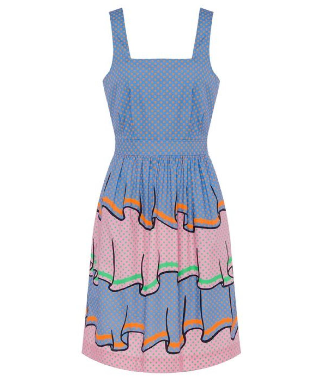 BOUTIQUE MOSCHINO Голубой хлопковый сарафан, фото 1