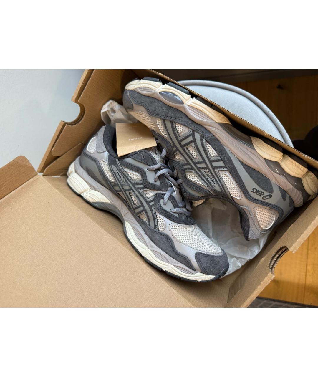 ASICS Серые текстильные высокие кроссовки / кеды, фото 3