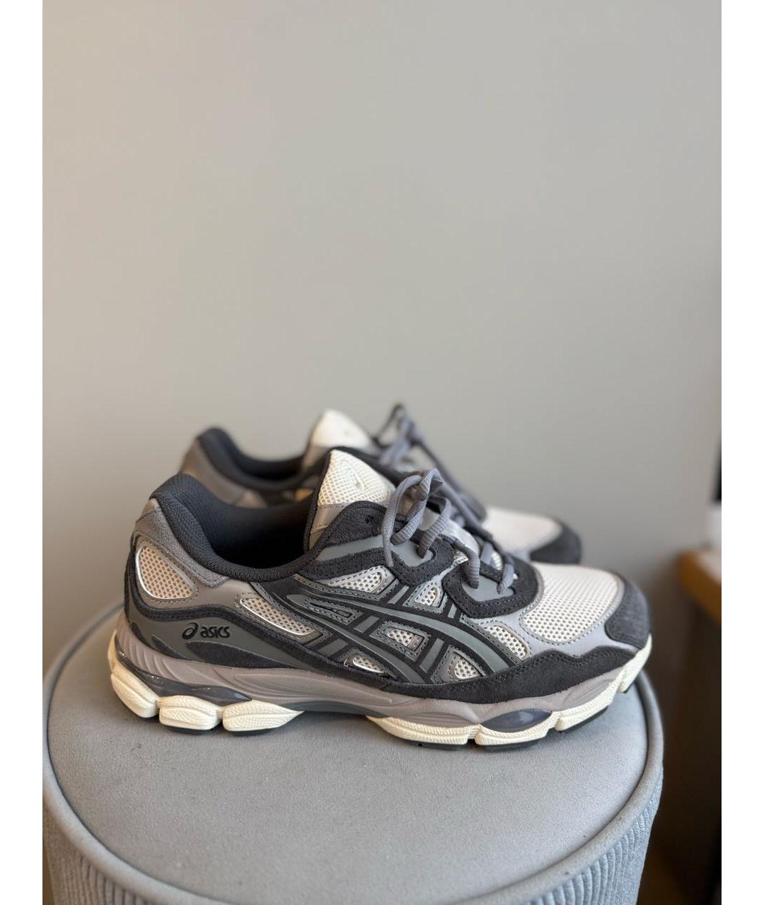 ASICS Серые текстильные высокие кроссовки / кеды, фото 4