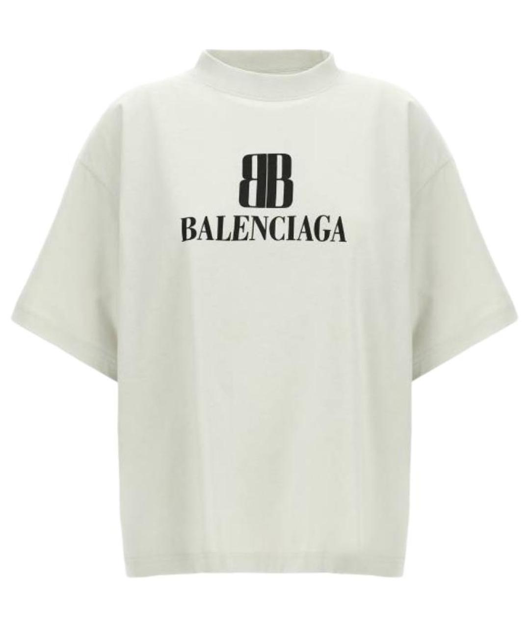 BALENCIAGA Белая хлопковая футболка, фото 1
