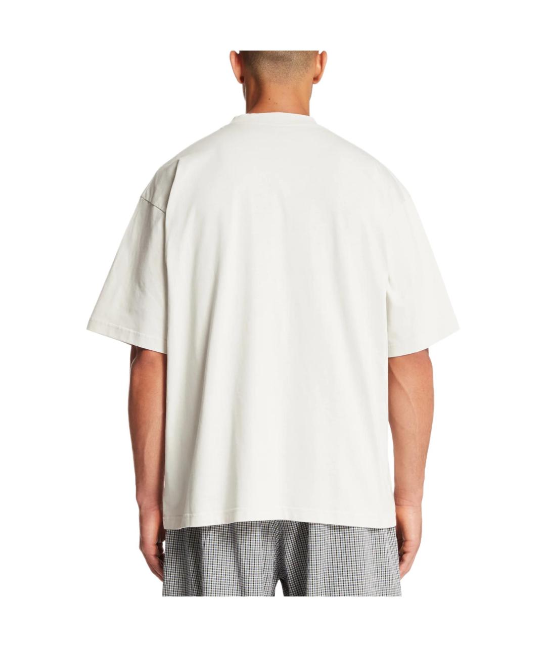 BALENCIAGA Белая хлопковая футболка, фото 4