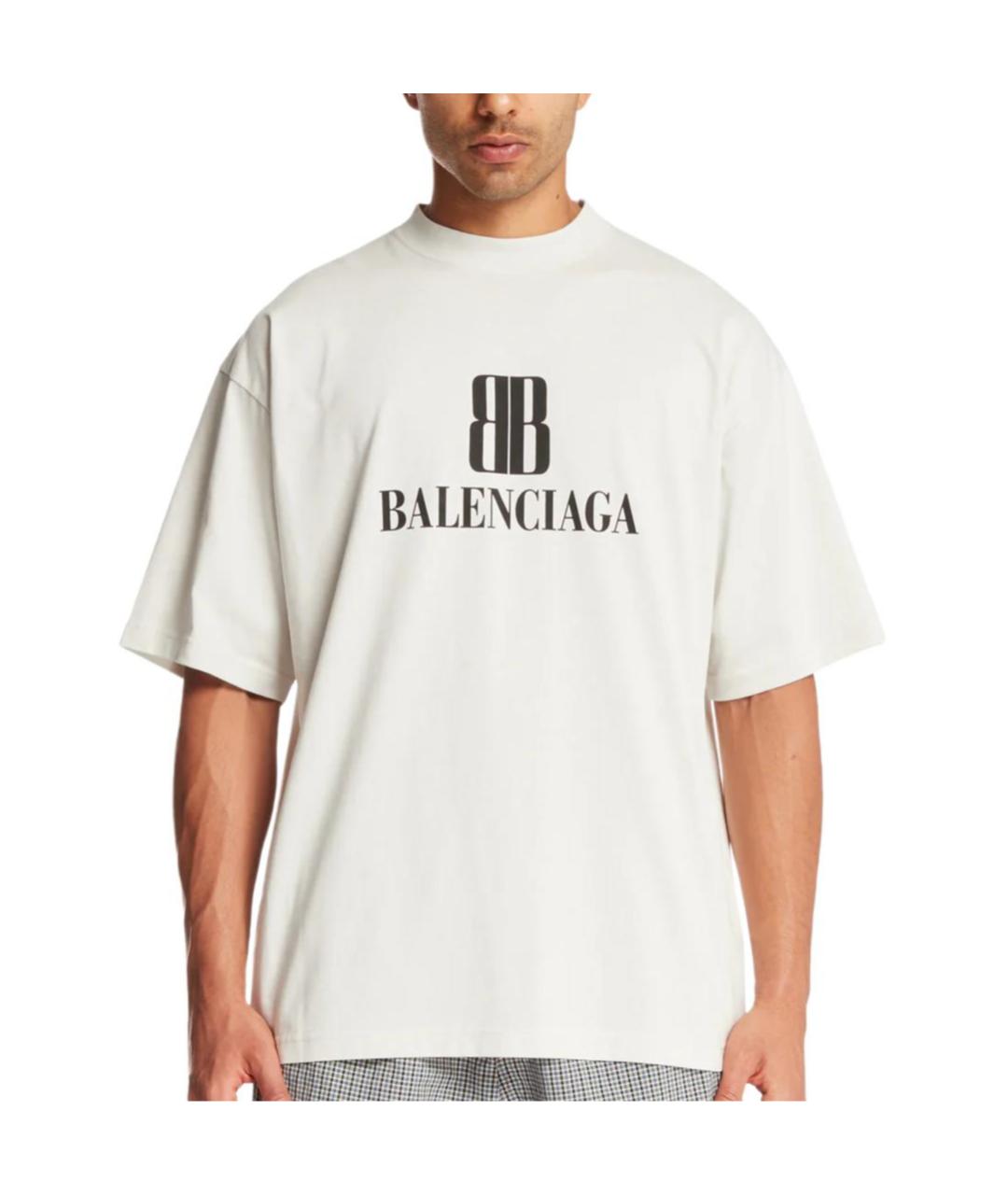 BALENCIAGA Белая хлопковая футболка, фото 3