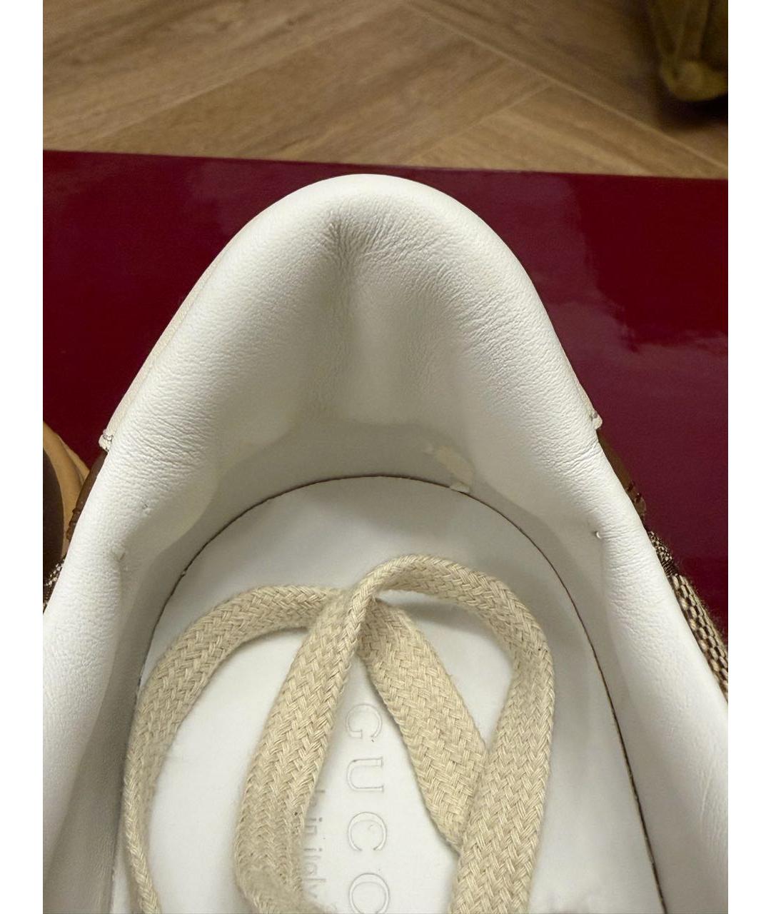 GUCCI Коричневые кожаные кеды, фото 7