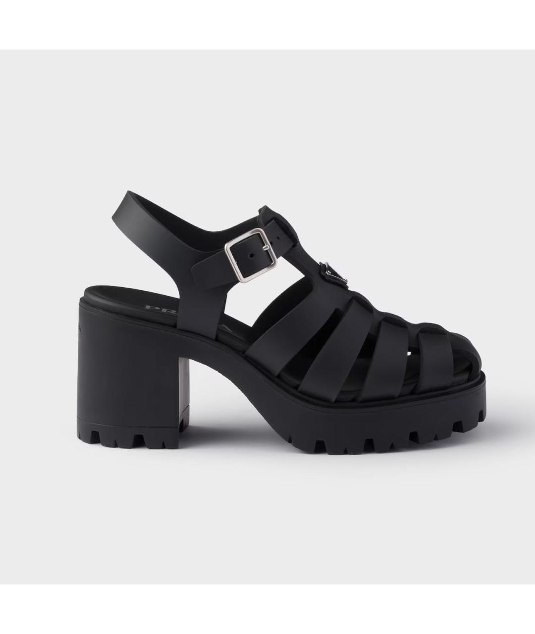 PRADA Черные босоножки, фото 5