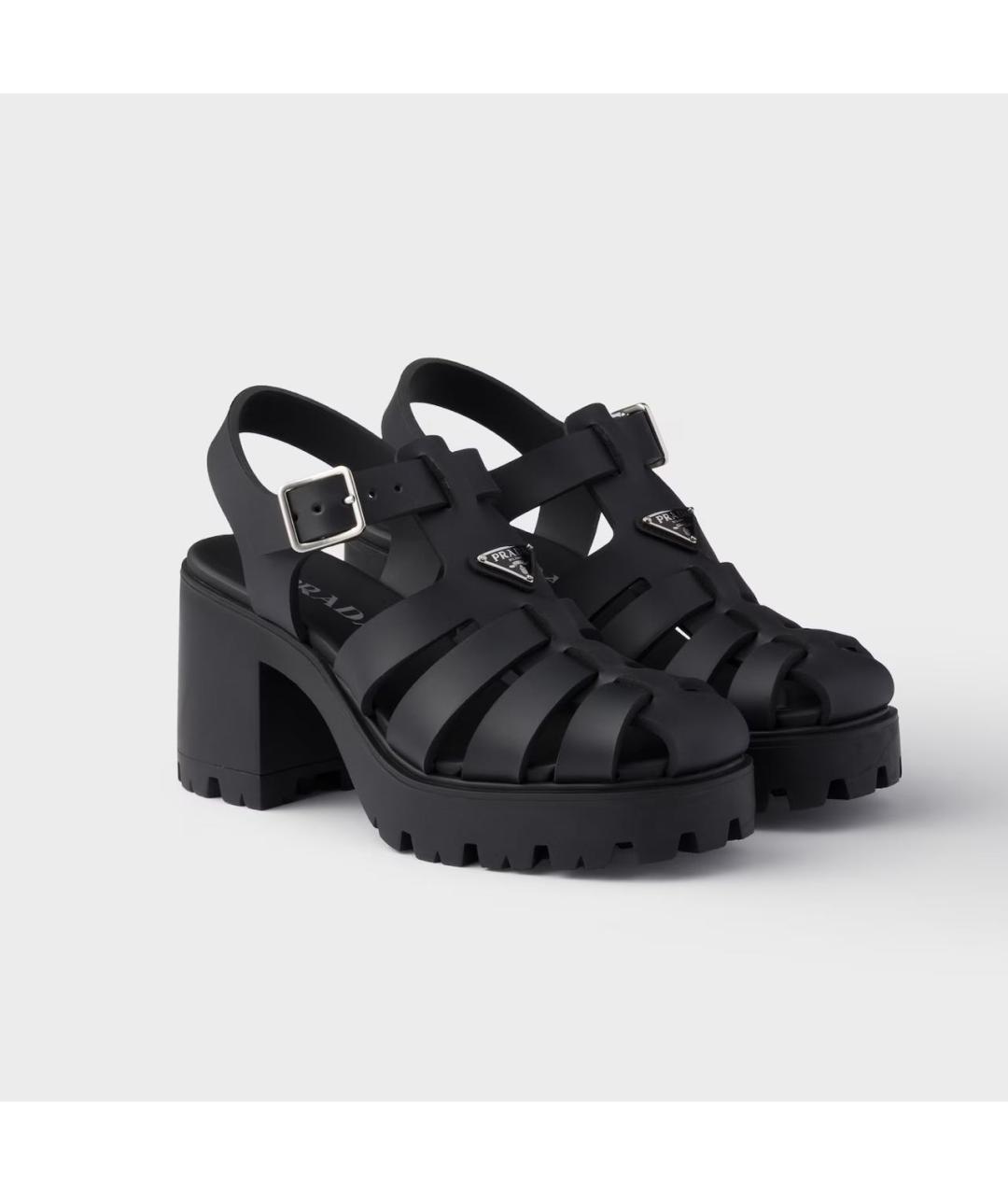 PRADA Черные босоножки, фото 2